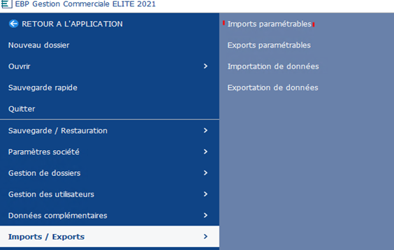 Imports paramétrables EBP