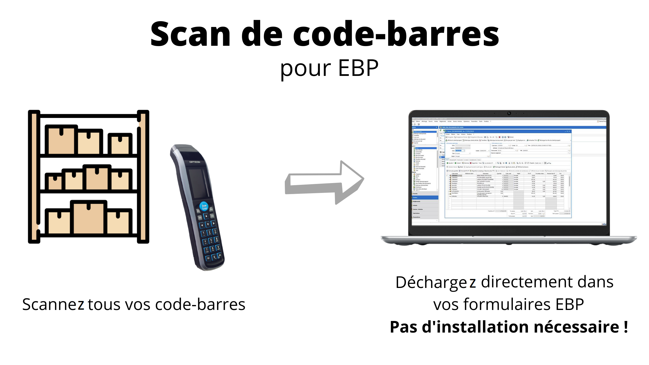 lecteur de code-barre pour EBP