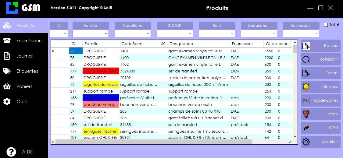 Logiciel d'inventaire et de gestion de stock'